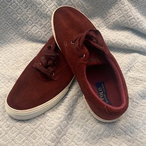 Men’s Polo sneakers Burgundy with black pony on each, in size 10.5 D. Great cond